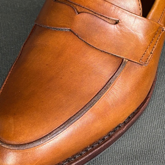 Brooks Brothers Mens Tan Leather Penny Loafers Made in USA Goodyear Welted 8.5 D - Picture 9 of 10